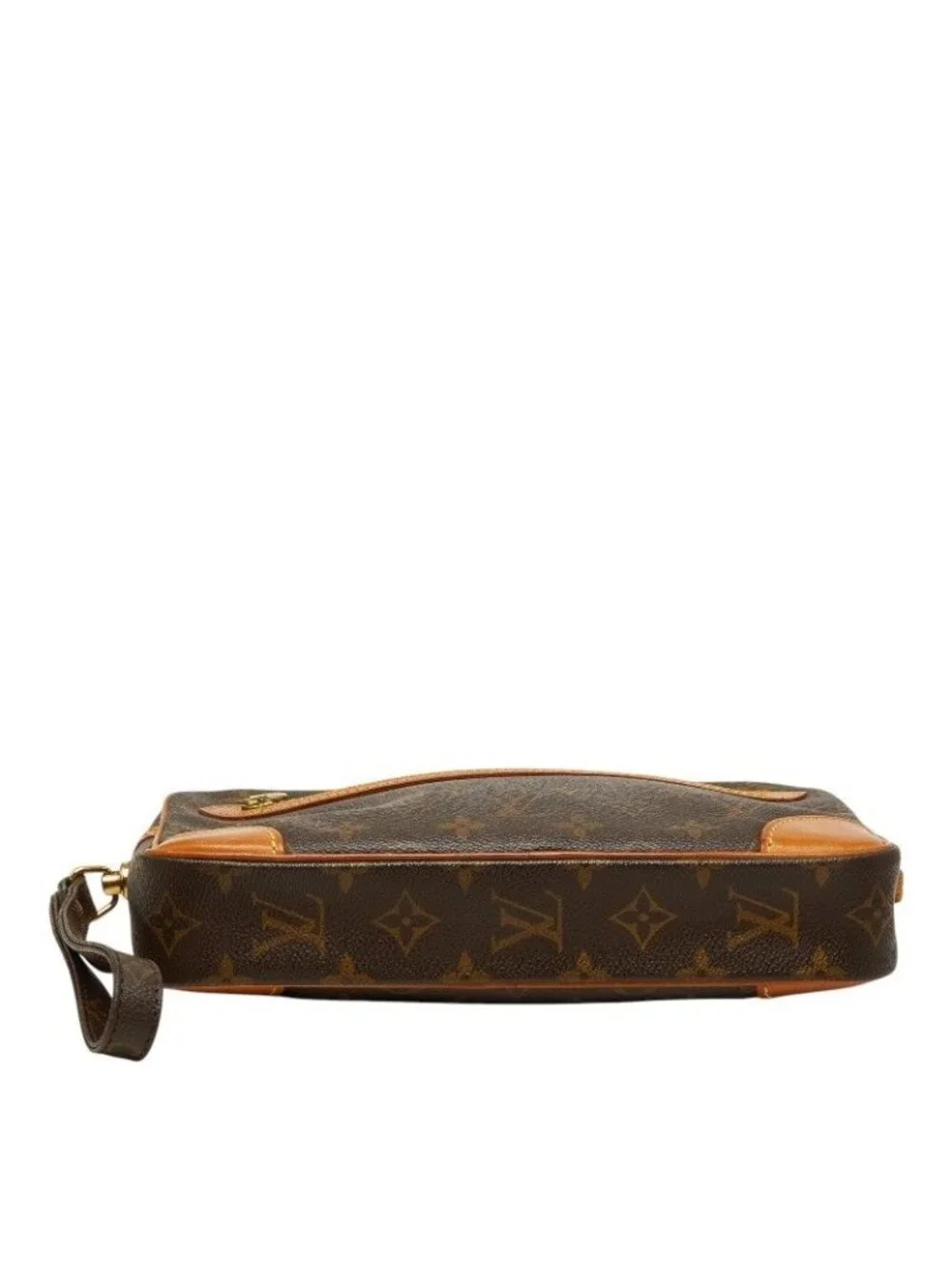 Louis Vuitton Monogram Maroulis Dragonne GM Clutch Brown Leather